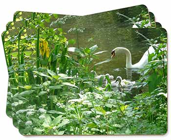 Swan and Baby Cygnets Picture Placemats in Gift Box