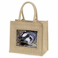 Badger in Straw Natural/Beige Jute Large Shopping Bag