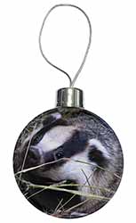 Badger in Straw Christmas Bauble