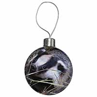 Badger in Straw Christmas Bauble