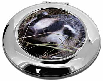 Badger in Straw Make-Up Round Compact Mirror