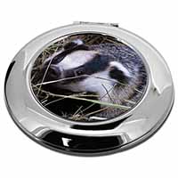 Badger in Straw Make-Up Round Compact Mirror