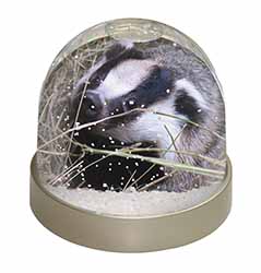 Badger in Straw Snow Globe Photo Waterball