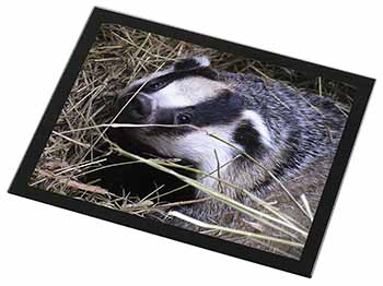 Badger in Straw Black Rim High Quality Glass Placemat