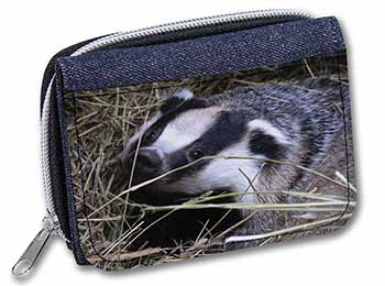 Badger in Straw Unisex Denim Purse Wallet