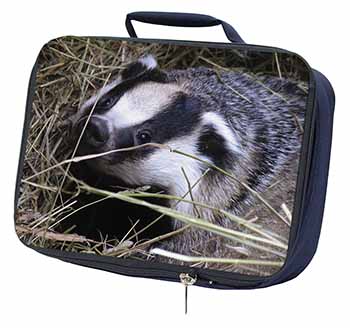 Badger in Straw Navy Insulated School Lunch Box/Picnic Bag