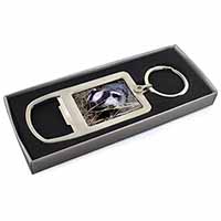 Badger in Straw Chrome Metal Bottle Opener Keyring in Box