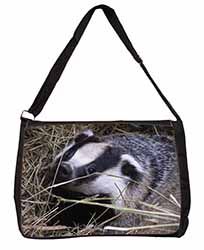 Badger in Straw Large Black Laptop Shoulder Bag School/College