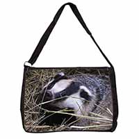 Badger in Straw Large Black Laptop Shoulder Bag School/College