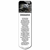 Badger on Watch Bookmark, Book mark, Printed full colour