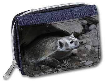 Badger on Watch Unisex Denim Purse Wallet