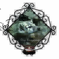 Badger-Stop Badgering Me! Wrought Iron Wall Art Candle Holder