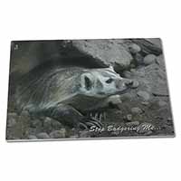 Large Glass Cutting Chopping Board Badger-Stop Badgering Me!