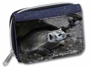 Badger-Stop Badgering Me! Unisex Denim Purse Wallet