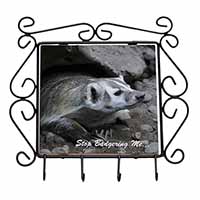 Badger-Stop Badgering Me! Wrought Iron Key Holder Hooks