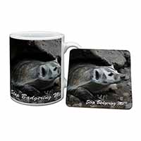 Badger-Stop Badgering Me! Mug and Coaster Set