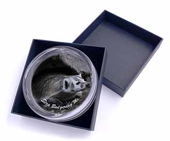 Badger-Stop Badgering Me! Glass Paperweight in Gift Box