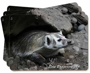 Badger-Stop Badgering Me! Picture Placemats in Gift Box