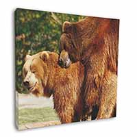 Grizzly Bears in Love Square Canvas 12"x12" Wall Art Picture Print