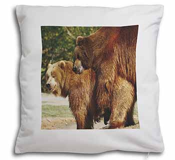 Grizzly Bears in Love Soft White Velvet Feel Scatter Cushion