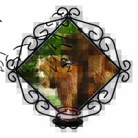 Grizzly Bears in Love Wrought Iron Wall Art Candle Holder