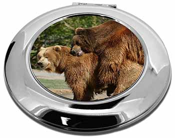 Grizzly Bears in Love Make-Up Round Compact Mirror