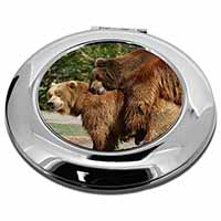 Grizzly Bears in Love Make-Up Round Compact Mirror