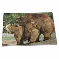 Large Glass Cutting Chopping Board Grizzly Bears in Love