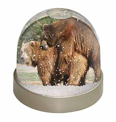 Grizzly Bears in Love Snow Globe Photo Waterball