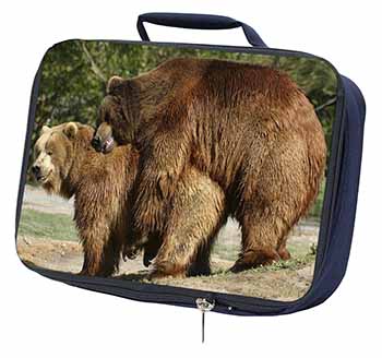 Grizzly Bears in Love Navy Insulated School Lunch Box/Picnic Bag