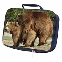 Grizzly Bears in Love Navy Insulated School Lunch Box/Picnic Bag