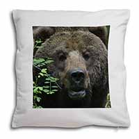 Beautiful Brown Bear Soft White Velvet Feel Scatter Cushion