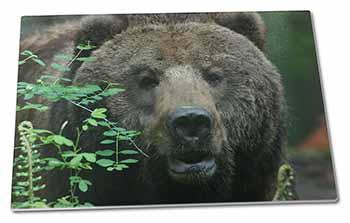 Large Glass Cutting Chopping Board Beautiful Brown Bear