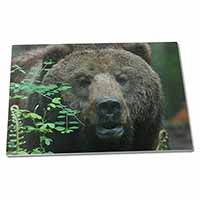 Large Glass Cutting Chopping Board Beautiful Brown Bear