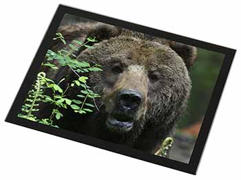 Beautiful Brown Bear Black Rim High Quality Glass Placemat