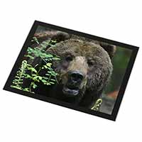 Beautiful Brown Bear Black Rim High Quality Glass Placemat