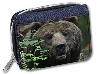 Beautiful Brown Bear Unisex Denim Purse Wallet