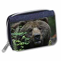 Beautiful Brown Bear Unisex Denim Purse Wallet