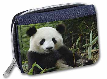 Beautiful Panda Bear Unisex Denim Purse Wallet