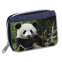 Beautiful Panda Bear Unisex Denim Purse Wallet