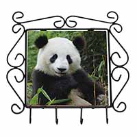 Beautiful Panda Bear Wrought Iron Key Holder Hooks