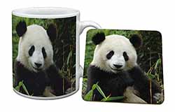 Beautiful Panda Bear Mug and Coaster Set