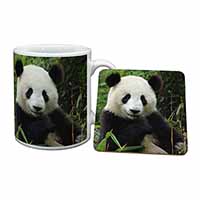 Beautiful Panda Bear Mug and Coaster Set