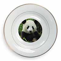 Beautiful Panda Bear Gold Rim Plate Printed Full Colour in Gift Box