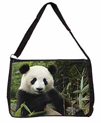 Beautiful Panda Bear Large Black Laptop Shoulder Bag School/College
