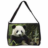 Beautiful Panda Bear Large Black Laptop Shoulder Bag School/College