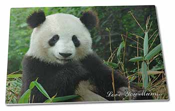 Large Glass Cutting Chopping Board Panda Bear 