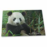 Large Glass Cutting Chopping Board Panda Bear 