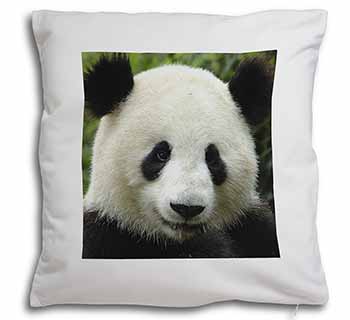 Face of a Giant Panda Bear Soft White Velvet Feel Scatter Cushion