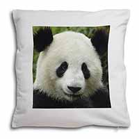Face of a Giant Panda Bear Soft White Velvet Feel Scatter Cushion
